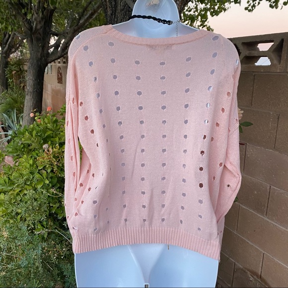 Forever 21 Peach Pink Distressed Sweater Top - Picture 4 of 6